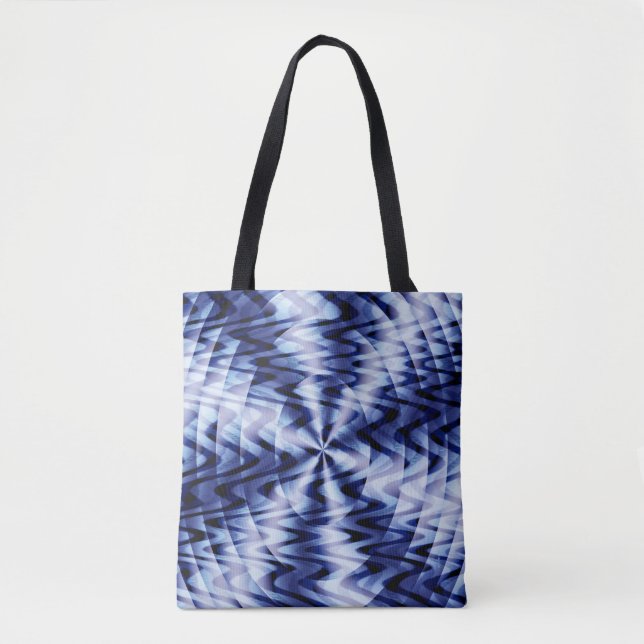 Tote Bag Mélange de vagues bleues... (Devant)