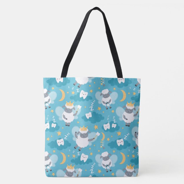 Tote Bag Mélange Mouton Fée Dentiste Hygiéniste (Devant)