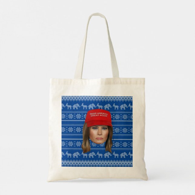 Tote Bag Melania Trump MAGA Noël (Dos)