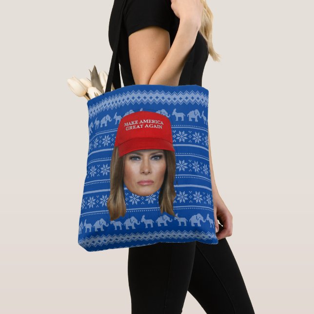 Tote Bag Melania Trump MAGA Noël (De près)