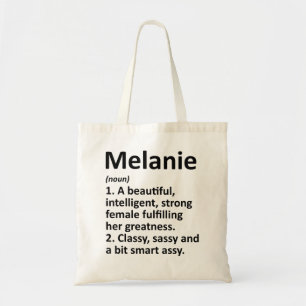 Tote Bag MELANIE Définition Nom personnalisé Funny Christm