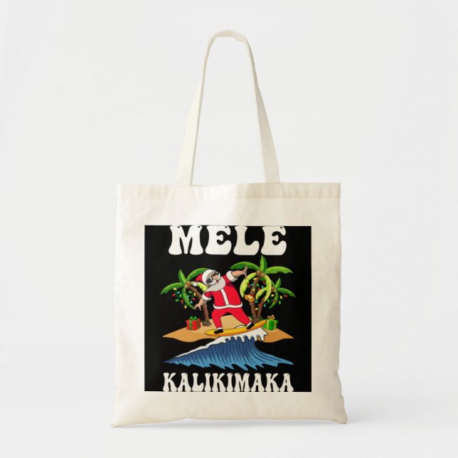 Tote Bag Mele Kalikimaka Hawaii Hawaii Noël Père Noël Su (Devant)