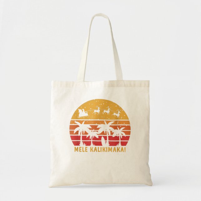 Tote Bag Mele Kalikimaka Retro Hawaii Famille de Noël Va (Devant)
