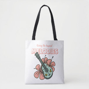 Tote Bag Mélodies tropicales Ukulele Floral Art