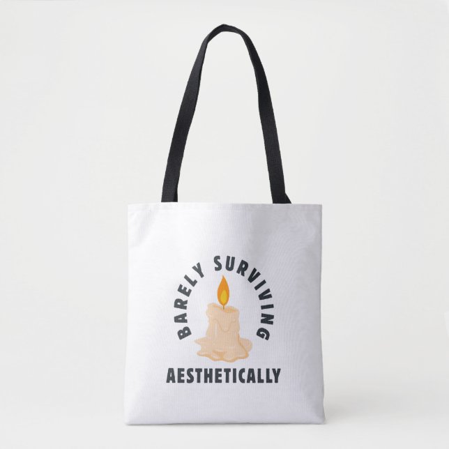 Tote Bag Melting Candle "Barely Surviving Aesthetically" (Devant)