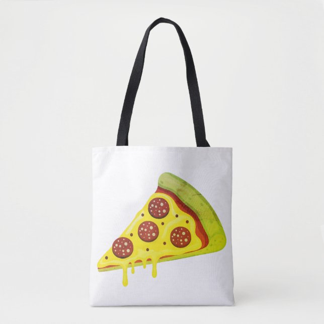 Tote Bag Melting Cheesy Pepperoni Pizza Slice (Devant)