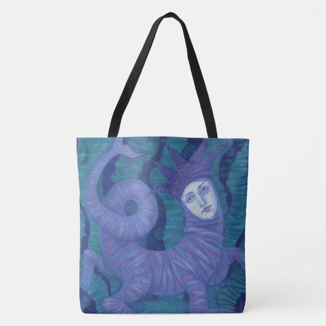 Tote Bag Melusine, Melusina, imaginaire, surréaliste, eau (Devant)
