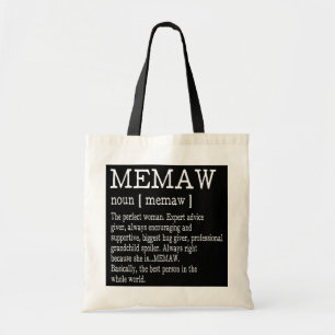 Tote Bag memaw définition memaw dictionnaire grand-mère mor