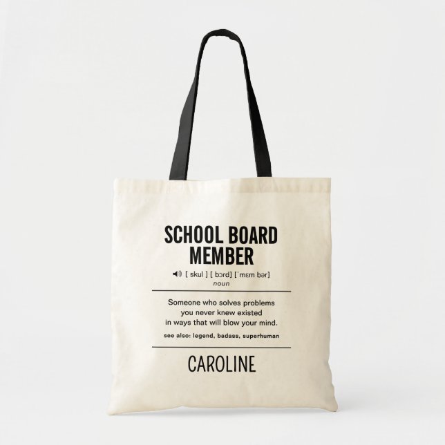 Tote Bag Membre du conseil scolaire personnalisé Amusant (Devant)