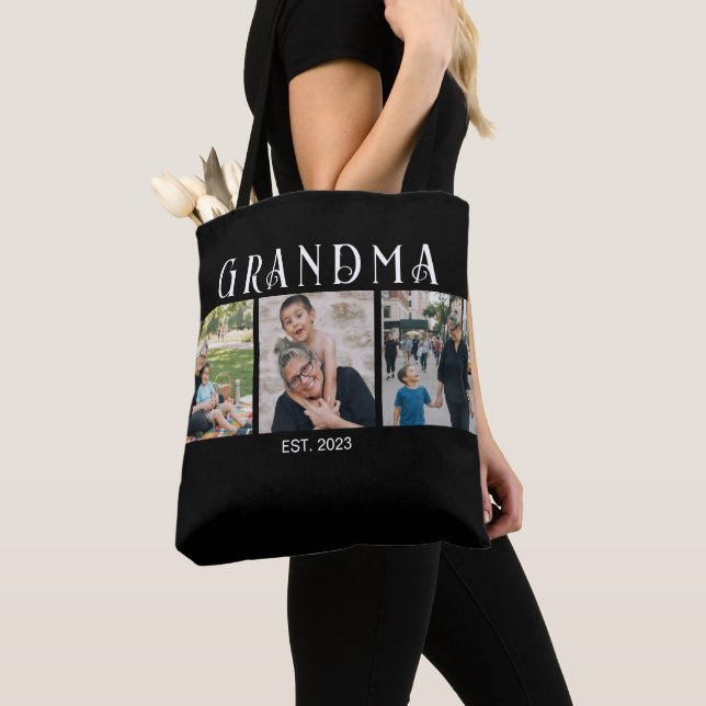 Tote Bag Mémé a établi Bold Moderne Noir 3 Photo (De près)