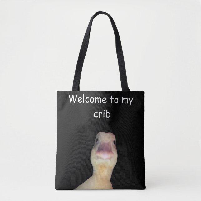 Tote Bag Mème de canard drôle – “Bienvenue dans mon antre”  (Devant)