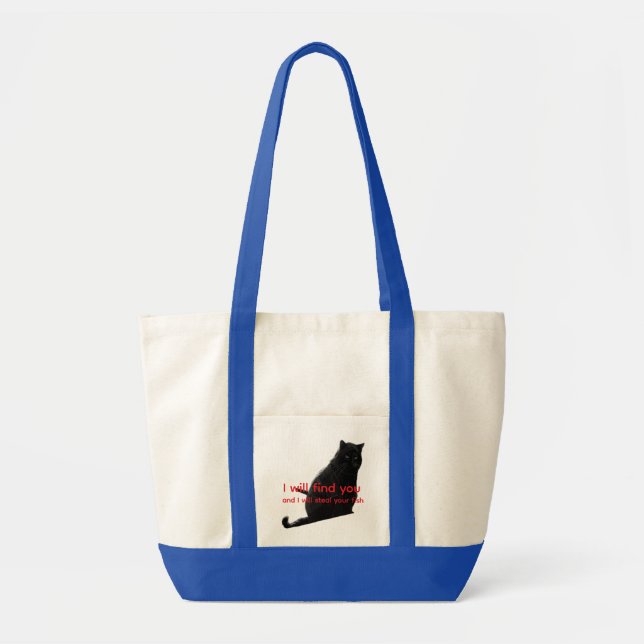 Tote Bag Mème de chat noir drôle double face (Devant)
