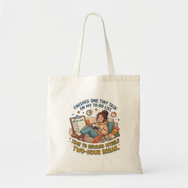 Tote Bag Mème de pause obligatoire de deux heures après une (Devant)