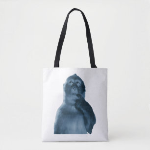 Tote Bag Mème de singe pensif drôle Art sarcasique