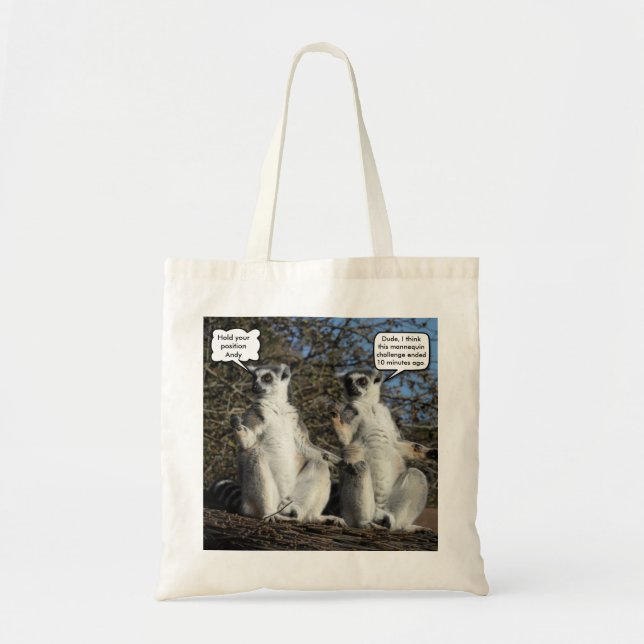 Tote Bag Mème Défi amusant Mannequin Lemurs (Devant)