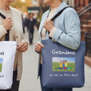 Tote Bag Mémé on t'aime autant Photo Cadeau de Noël