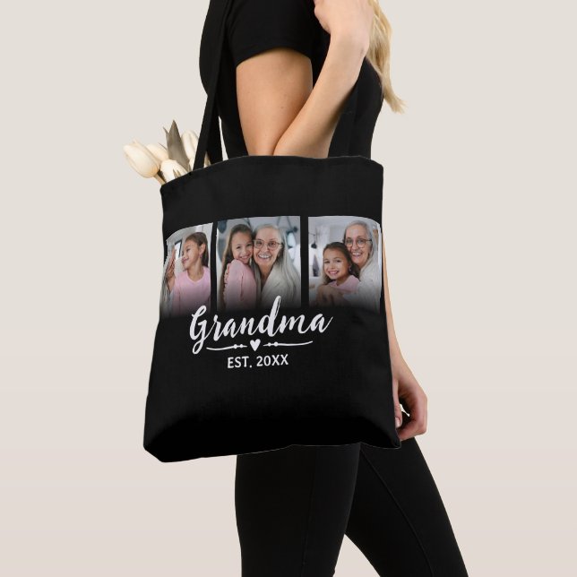 Tote Bag Mémé Script Black 3 Photo (De près)