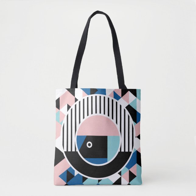 Tote Bag Memphis design d'affiche abstrait. Marque géométri (Devant)