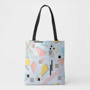 Tote Bag Memphis géométrique de l'école sans joint forme le