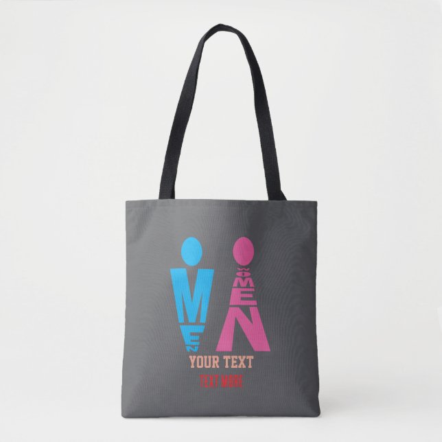 Tote Bag Men and Women Typography Icon Design – Bold Pink & (Devant)