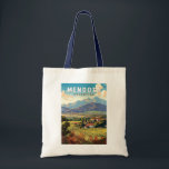 Tote Bag Mendoza Argentina Travel Art Vintage<br><div class="desc">Conception de déplacement vectoriel rétro Mendoza. Mendoza est une ville de la région argentine de Cuyo,  au coeur de la région viticole argentine,  réputée pour les Malbecs et autres vins rouges.</div>