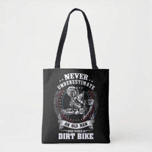 Tote Bag Mens Dirt Bike Funny ne sous-estime jamais la viei