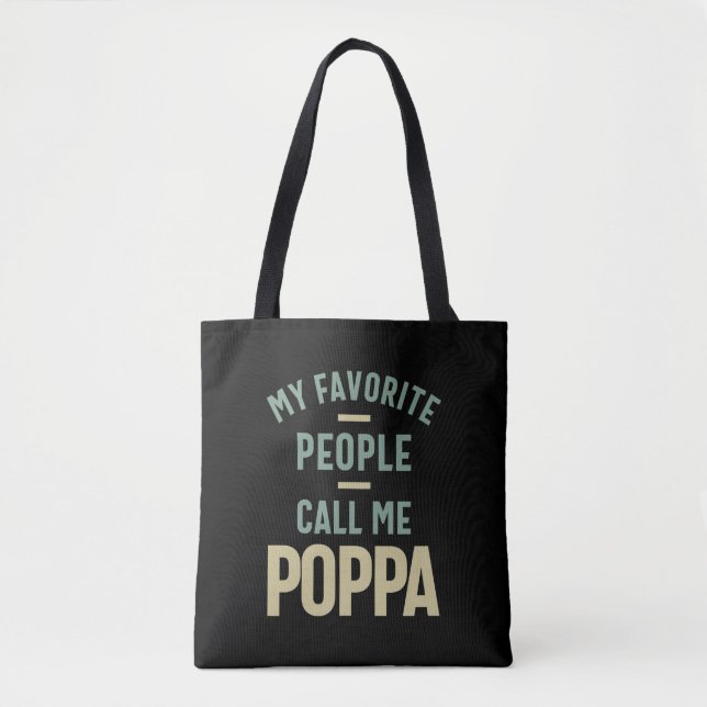 Tote Bag Mens Mes Favoris Appelent Moi Poppa (Devant)