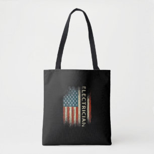 Tote Bag Mens Patriotic Electrician Toxits American Usa Fla
