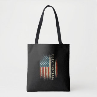 Tote Bag Mens Patriotic Electrician Toxits American Usa Fla