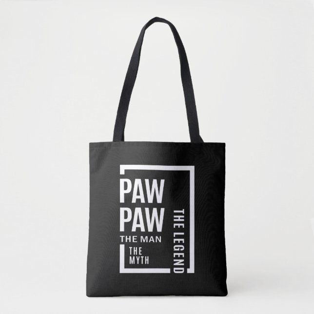Tote Bag Mens Pawpaw L'Homme Le Mythe La Légende Cadeau (Devant)