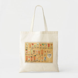 Tote Bag Menu vintage de cocktail,
