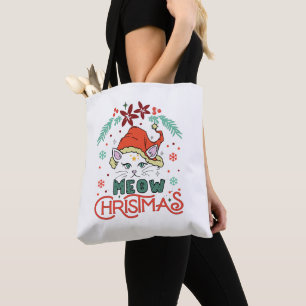 Tote Bag Meow Christmas, Merry Christmas