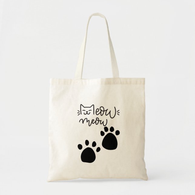 Tote Bag MEOW MEOW MEOW AMOUREUX DE LES CHATS DESIGN #CatLa (Devant)