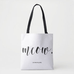 Tote Bag Meow Modern Calligraphy Pois personnalisés