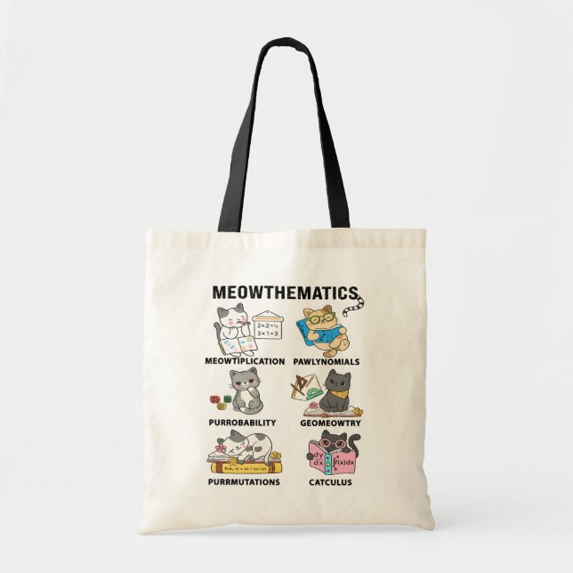 Tote Bag Meowthématiques Blagues de Maths Drôles pour les A (Devant)