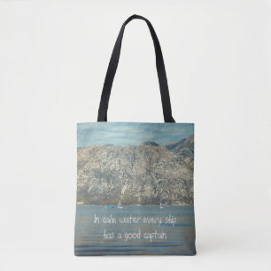 Tote Bag Mer calme et belles montagnes