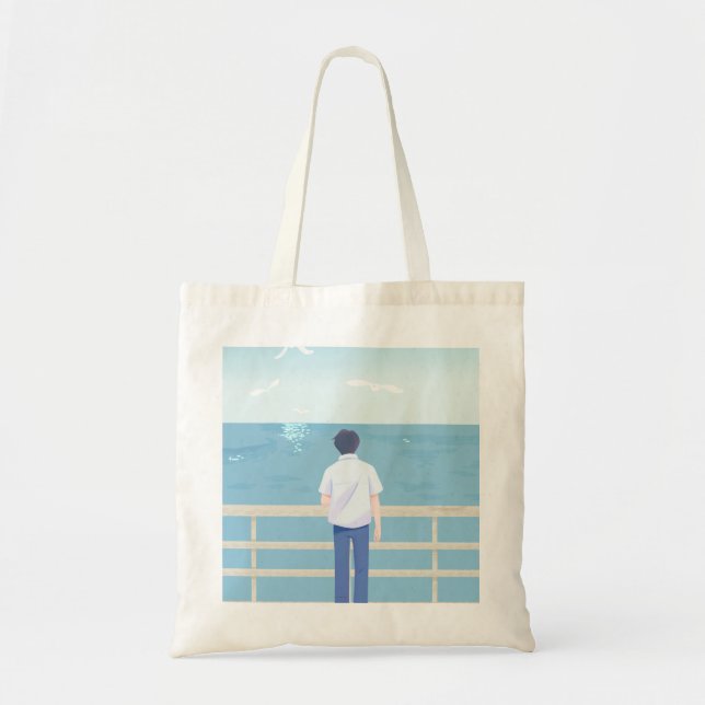 Tote Bag Mer de Sérénité (Version Masculine) (Devant)
