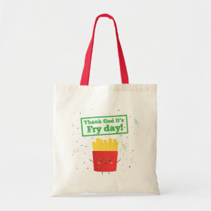 Tote Bag Merci à Dieu Son Fry Day mignonne Fries françaises