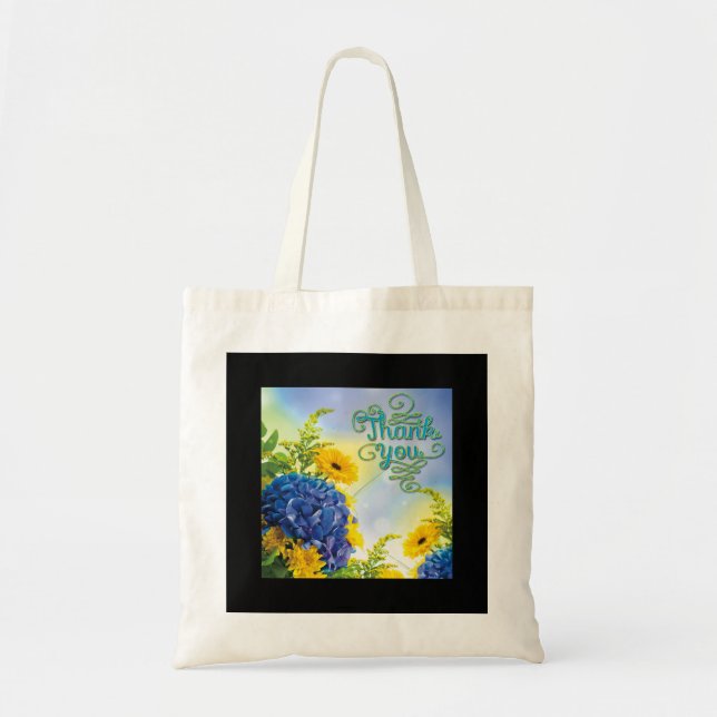 Tote Bag Merci coloré Floral (Devant)