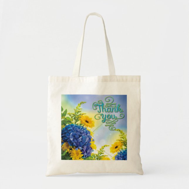 Tote Bag Merci coloré Floral (Devant)
