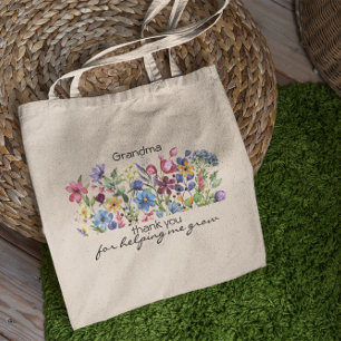 Tote Bag Merci De M'Aider À Développer Floral Personnalisé