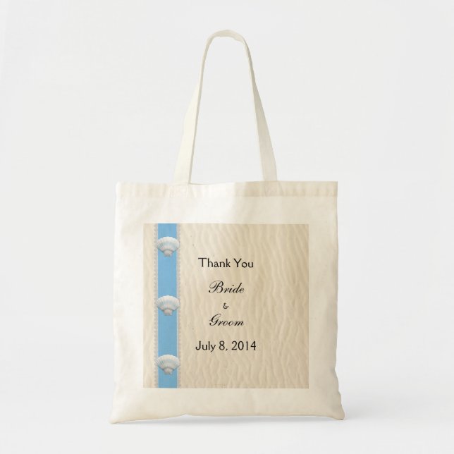 Tote Bag Merci de mariage de plage de coquillage (Devant)