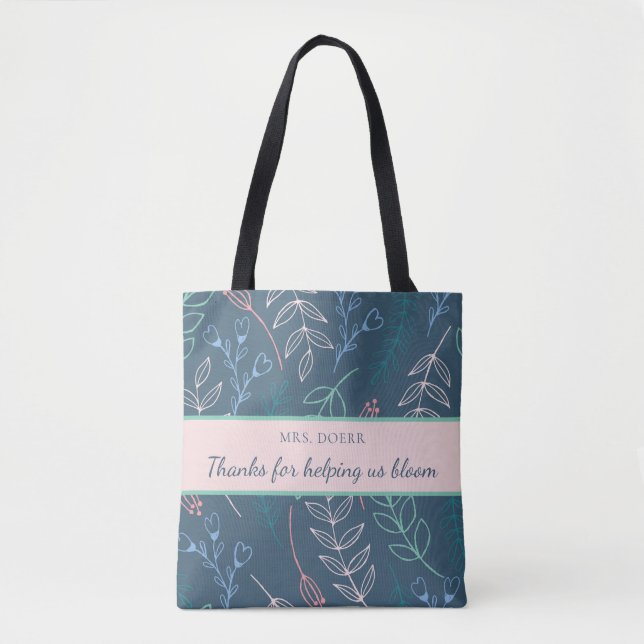 Tote Bag Merci De Nous Aider Bloom Teacher Fourre-tout (Devant)