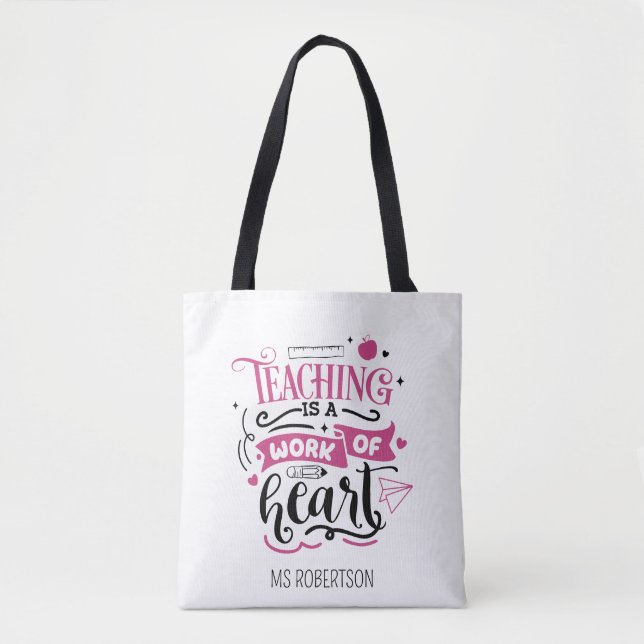 Tote Bag Merci de professeur de typographie moderne personn (Devant)