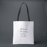 Tote Bag merci d'être venu nom du texte du message<br><div class="desc">Conception</div>