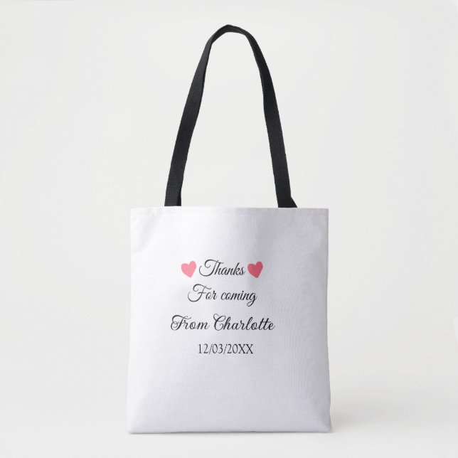 Tote Bag merci d'être venu nom du texte message  (Devant)