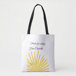 Tote Bag merci d'être venu nom du texte message soleil