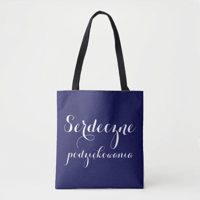 Tote Bag Merci en Polonais Dziękujł po polsku Pologne cadea (Devant)