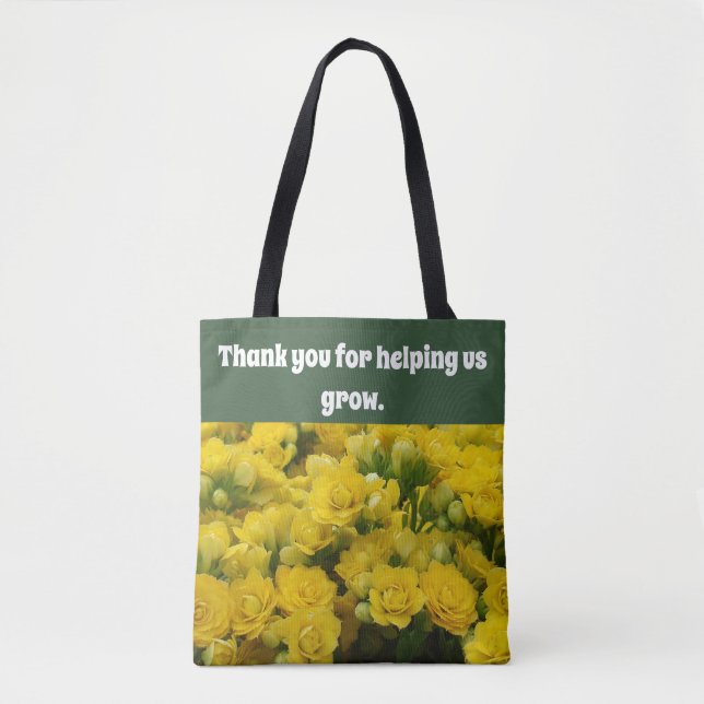 Tote Bag Merci Fleur Jaune Appréciation de l'enseignant Flo (Devant)