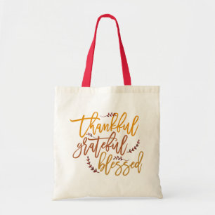Tote Bag Merci Grateful Citation Bienheureuse Typographie S